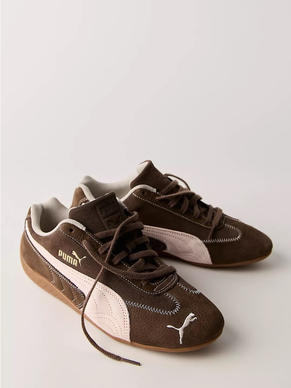 Puma Women’s Speedcat Suede Sneakers in Chocolate/Jasmine Flower